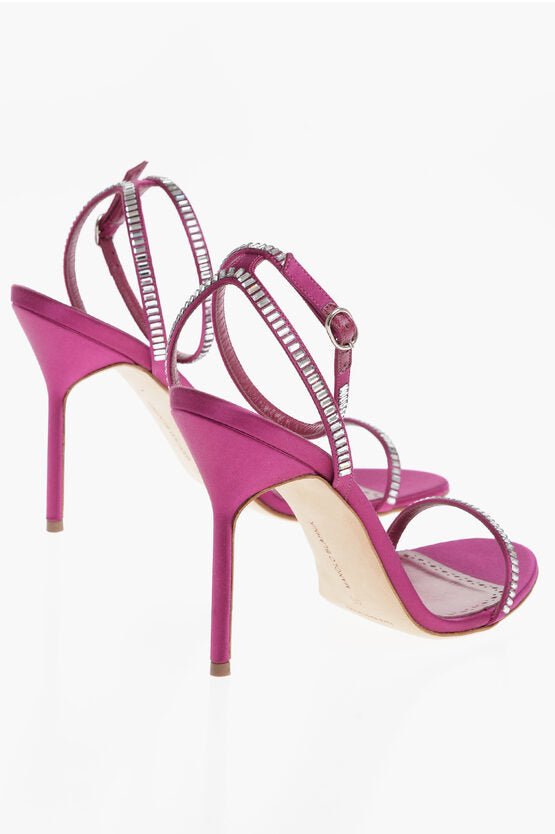 Shoes - Manolo Blahnik Satin Ankle - Strap CRINASTRA Sandals Embellished with Rhinest - 5059879653157 - Ask Me Wear