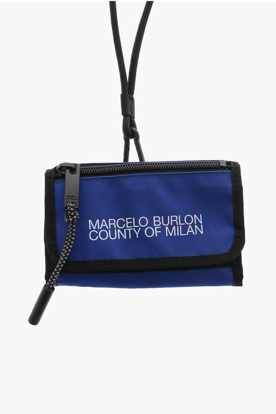 Accessories - Wallets & Purses - Marcelo Burlon Fabric Trifold Purse with Necklace - 8058841298911 - Ask Me Wear