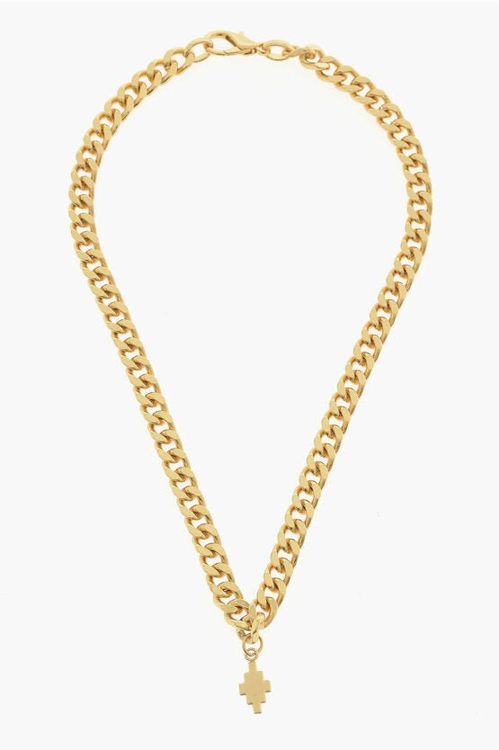 Necklace - Marcelo Burlon Golden Effect Chain Necklace with Pendant - 8058841344199 - Ask Me Wear