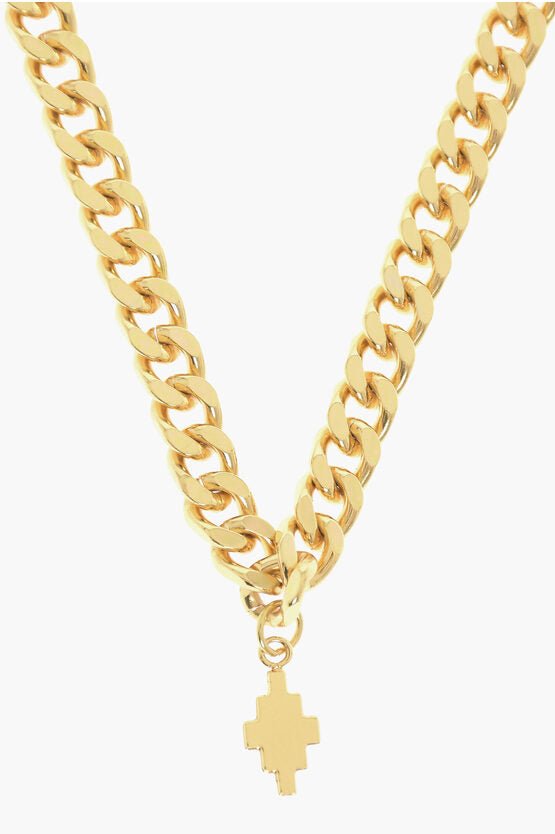 Necklace - Marcelo Burlon Golden Effect Chain Necklace with Pendant - 8058841344199 - Ask Me Wear