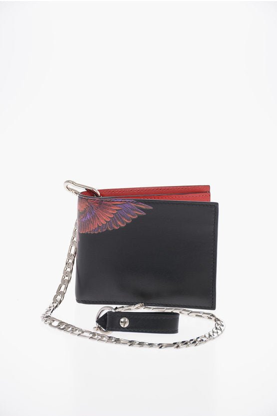 Accessories - Wallets & Card Holders - Marcelo Burlon Leather RED WINGS Wallet with Chain - 8058841237408 - Ask Me Wear