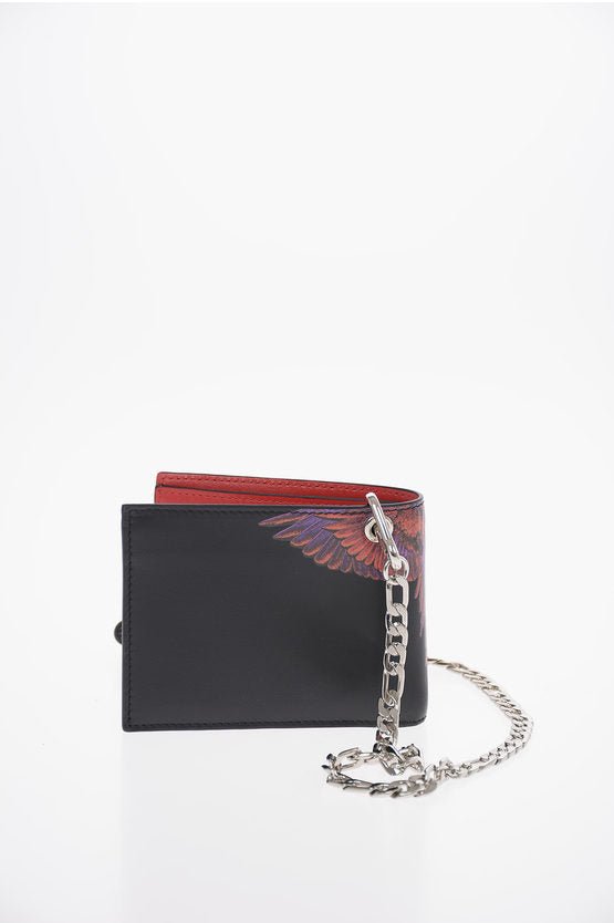 Accessories - Wallets & Card Holders - Marcelo Burlon Leather RED WINGS Wallet with Chain - 8058841237408 - Ask Me Wear