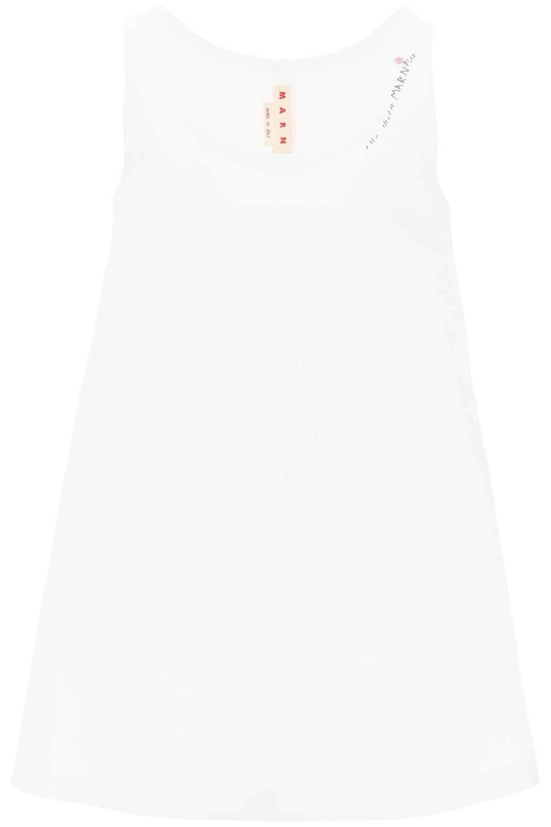 Other - Marni Flared Dress With Hand - Embroidered - 241418DAB000005 - 00W01 - 40 - Ask Me Wear