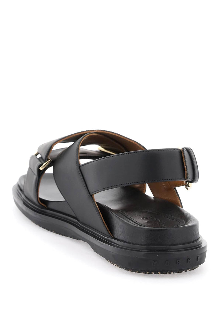 Shoes - Marni Fussbett Leather Sandals - 242418NSD000001 - 00N99 - 38 - Ask Me Wear