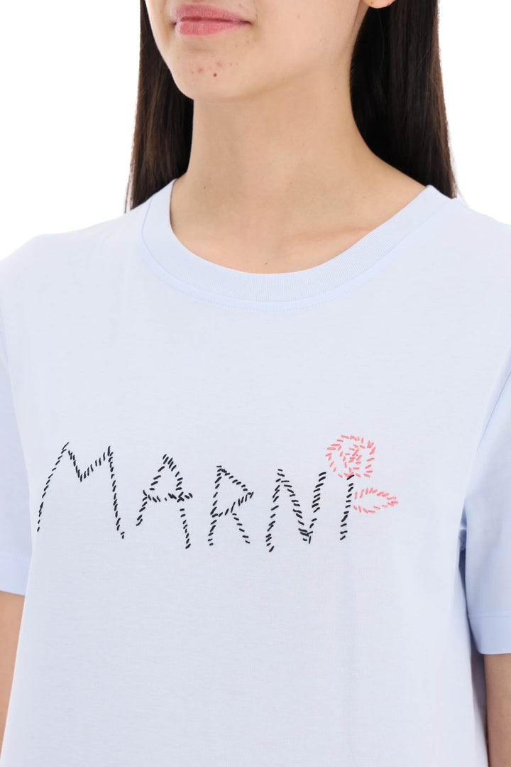 Other - Marni Hand - Embroidered Logo T-Shirt - 241418DTS000006 - 00B21 - 38 - Ask Me Wear