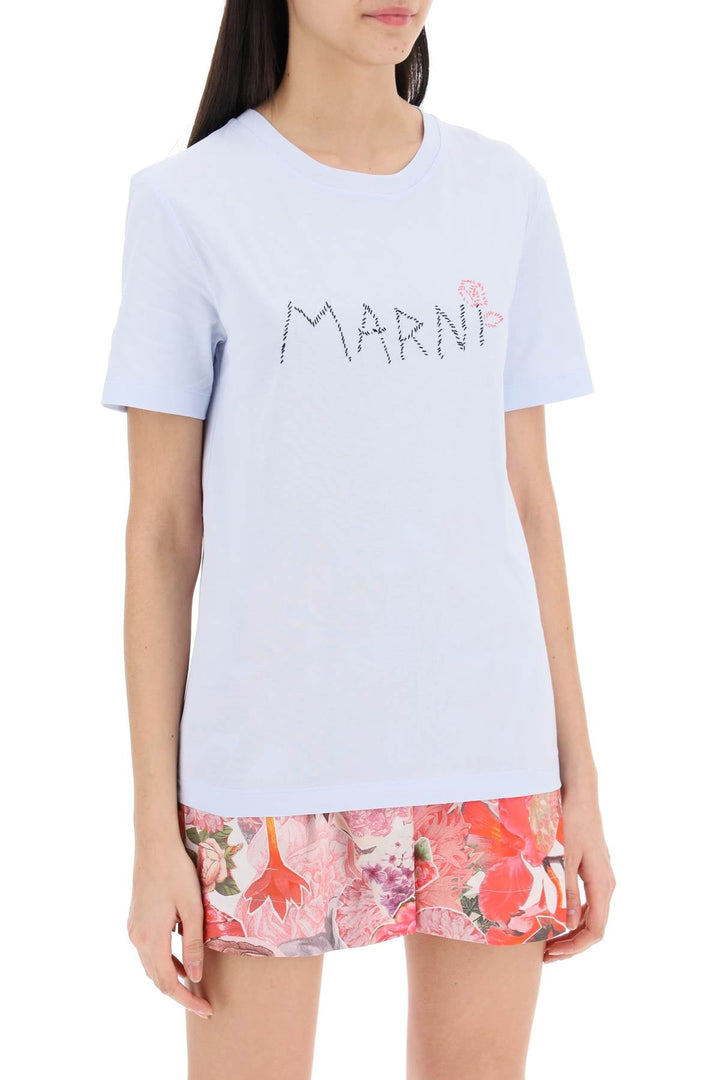 Other - Marni Hand - Embroidered Logo T-Shirt - 241418DTS000006 - 00B21 - 38 - Ask Me Wear