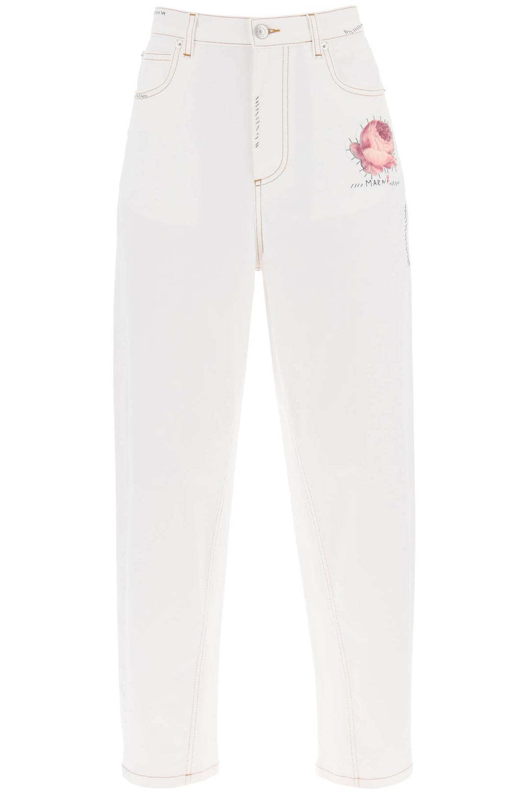 Other - Marni "jeans With Embroidered Logo And Flower Patch - 241418DPN000004 - 00W01 - 40 - Ask Me Wear