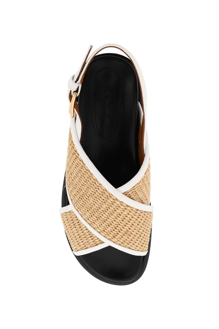 Shoes - Marni Leather And Raffia Fussbett Sandals - 241418NSD000001 - ZO306 - 37 - Ask Me Wear