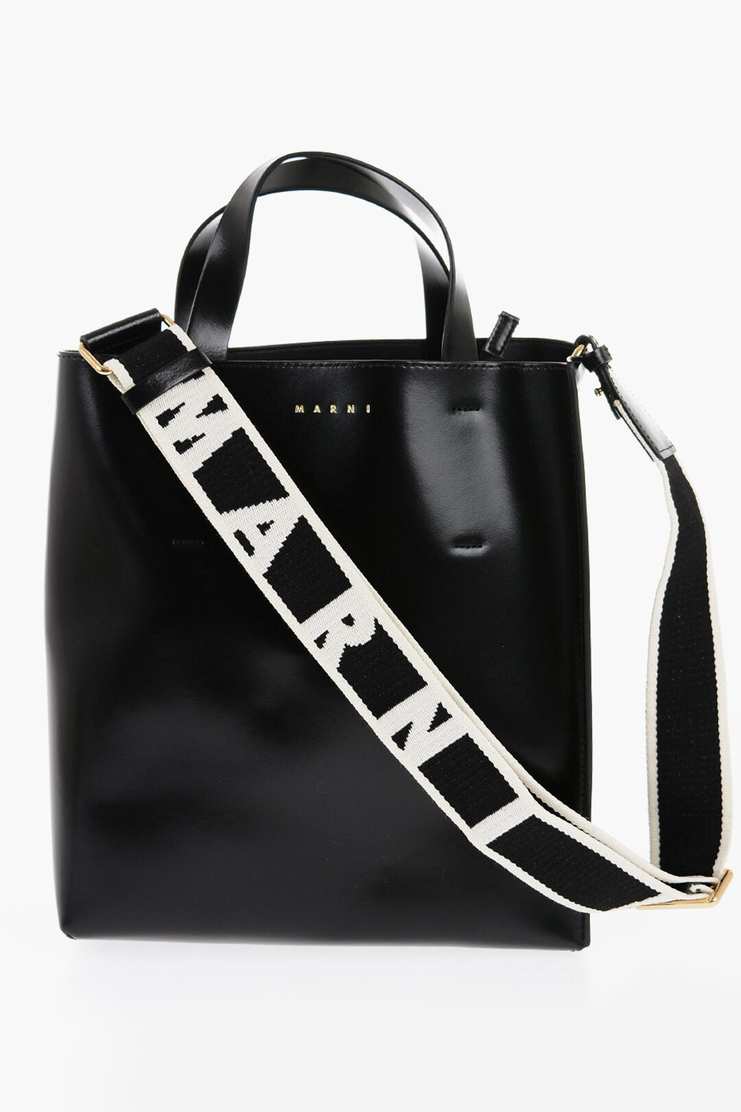 Bags - Marni Leather MUSEO Mini Tote Bag with Removable Shoulder Strap - 8050268592757 - Ask Me Wear