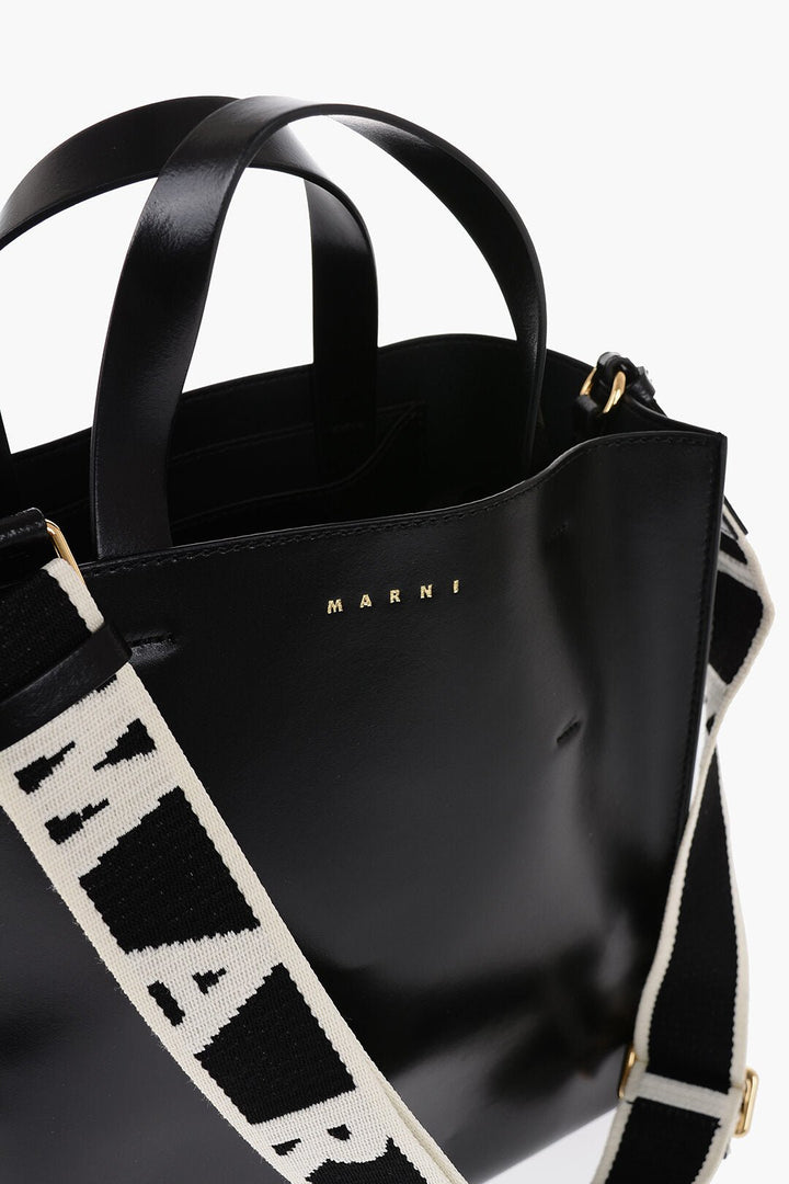 Bags - Marni Leather MUSEO Mini Tote Bag with Removable Shoulder Strap - 8050268592757 - Ask Me Wear