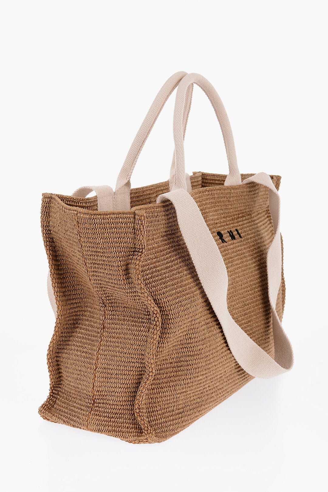 Bags - Marni Natural Raffia Effect Fabric Oversized Tote Bag - 8051169697459 - Ask Me Wear