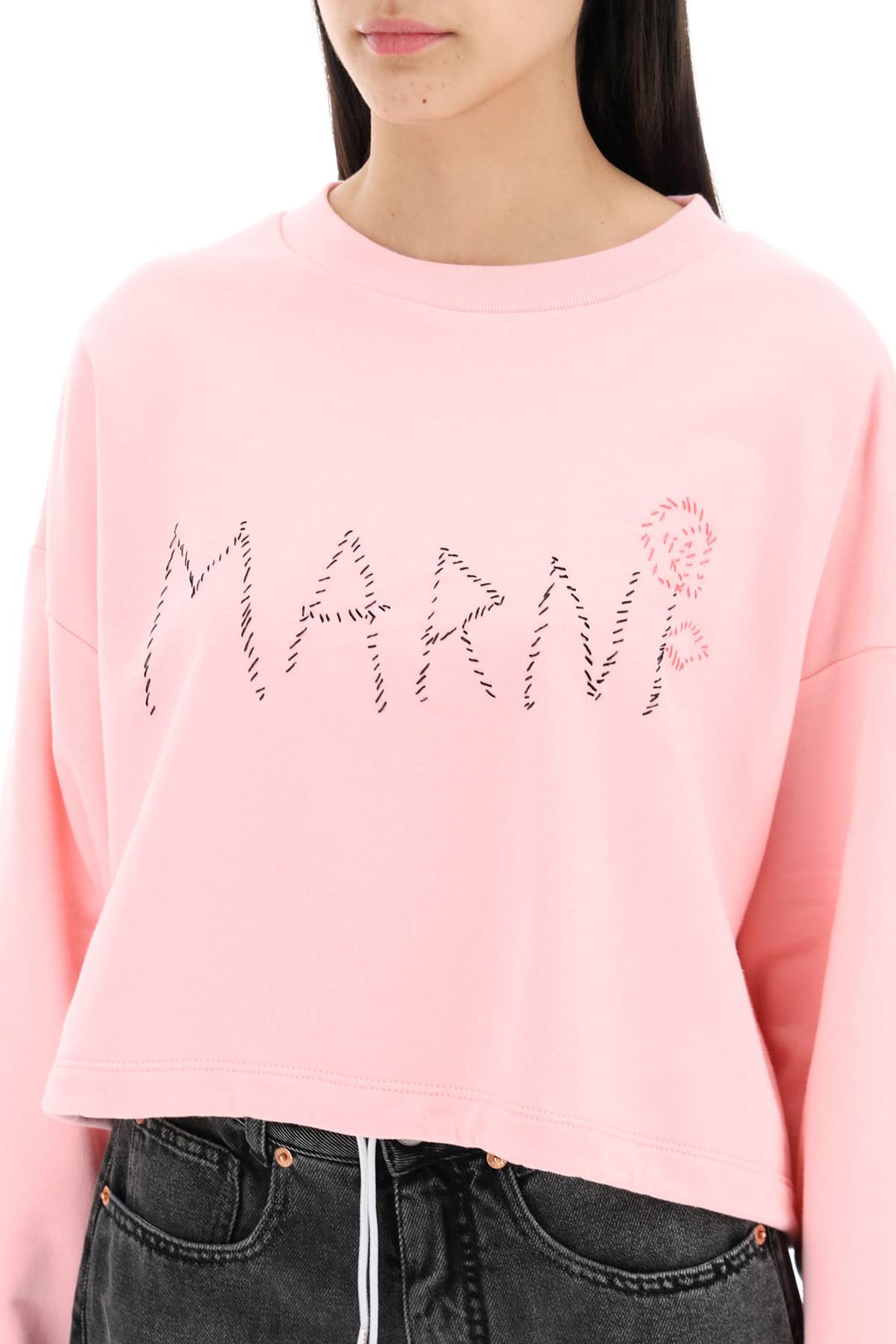 Other - Marni "organic Cotton Sweatshirt With Hand - Embroid - 241418DFE000003 - 00C16 - 40 - Ask Me Wear