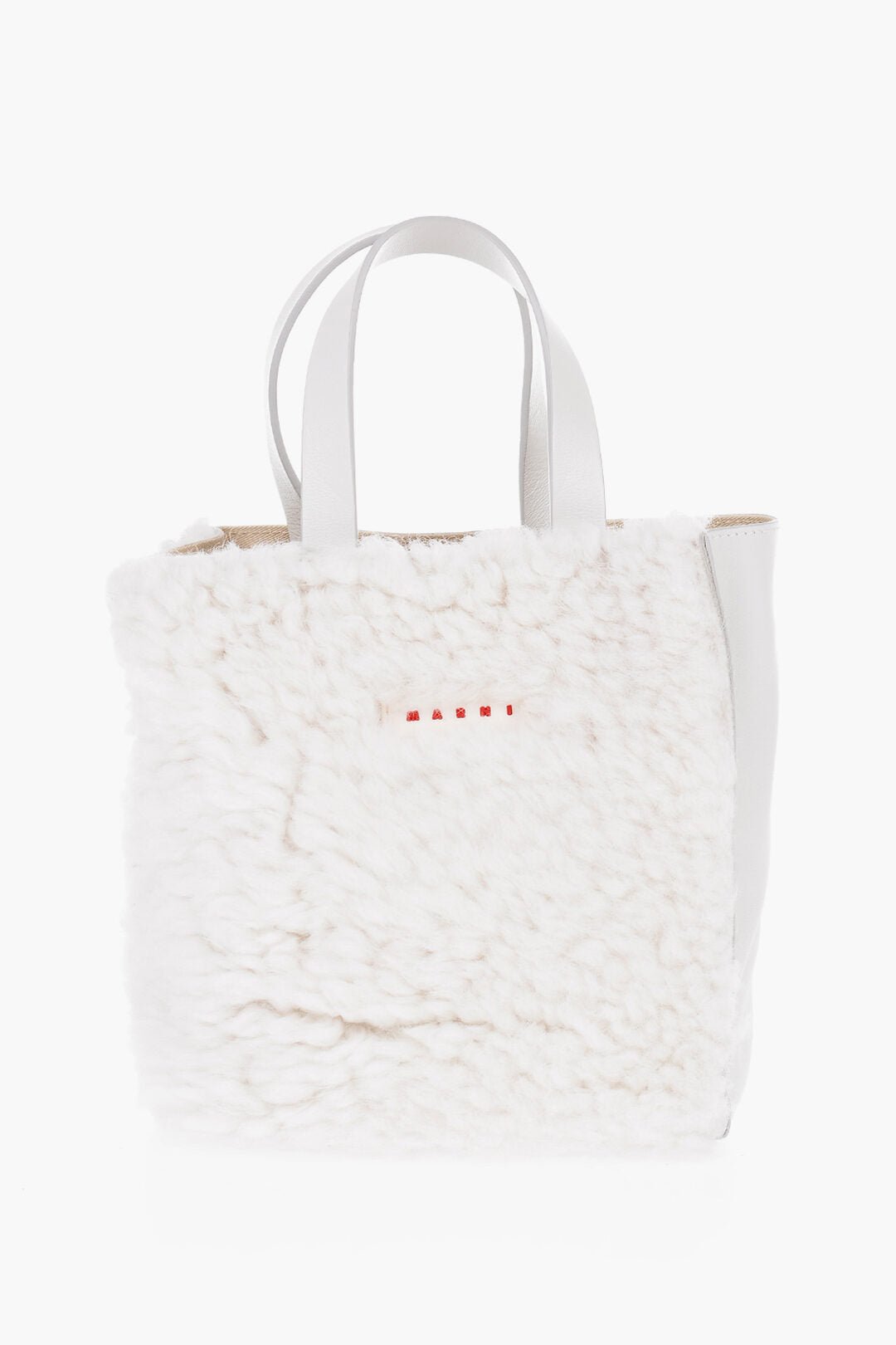 Bags - Marni Shearling Detailing MUSEO Mini Tote Bag - 8050268392760 - Ask Me Wear