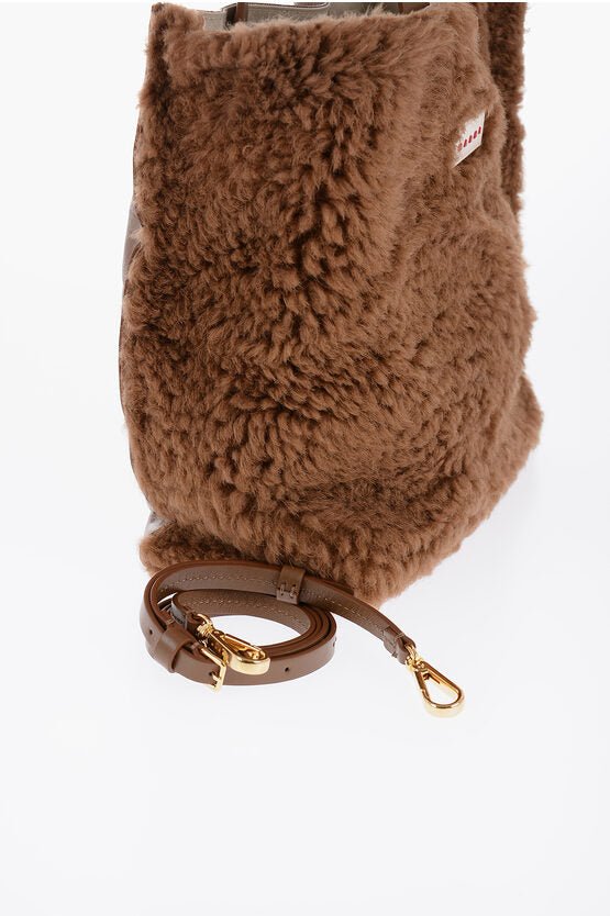 Bags - Marni Shearling Detailing MUSEO Mini Tote Bag - 8050268392876 - Ask Me Wear