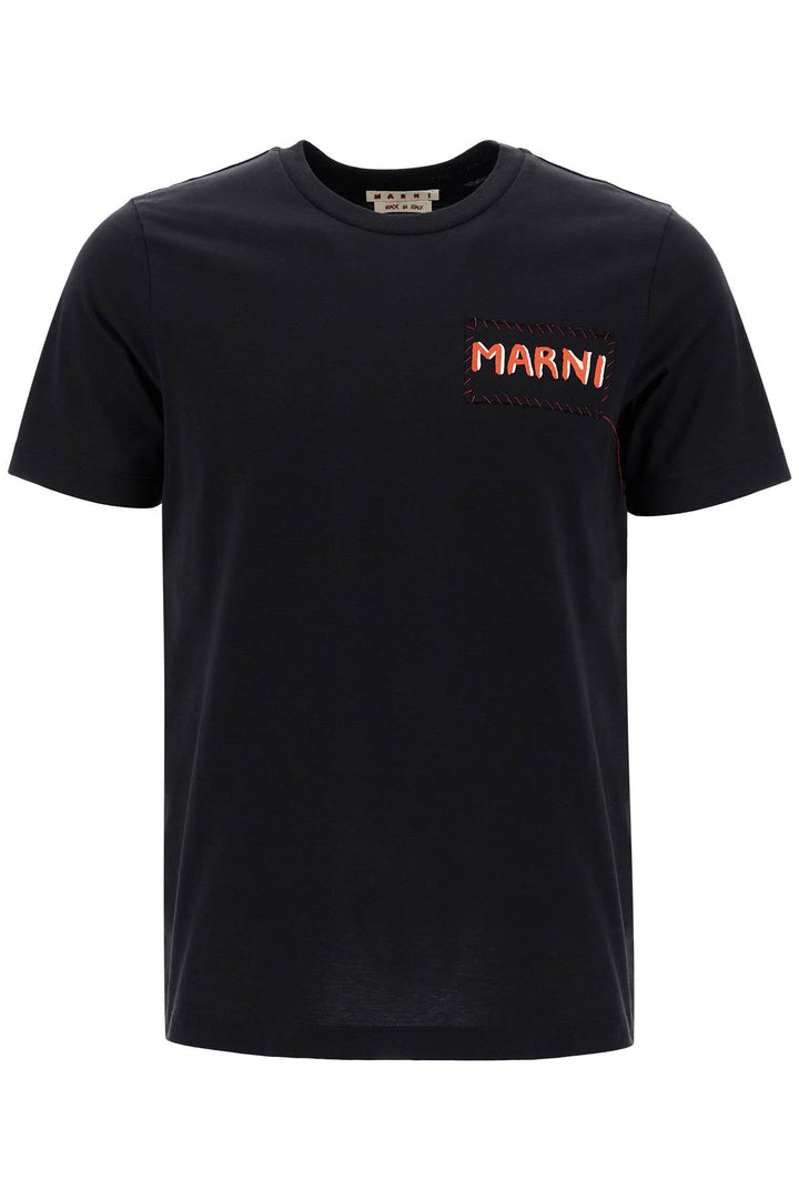 Other - Marni T-Shirt With Patch Logo Design - 242418UTS000003 - 00N99 - 46 - Ask Me Wear