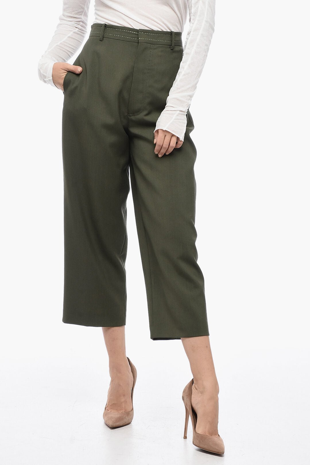 Marni - Other - Marni TROPICAL Cropped Pants with Visible Stitching - GC120240600709 - Ask Me Wear