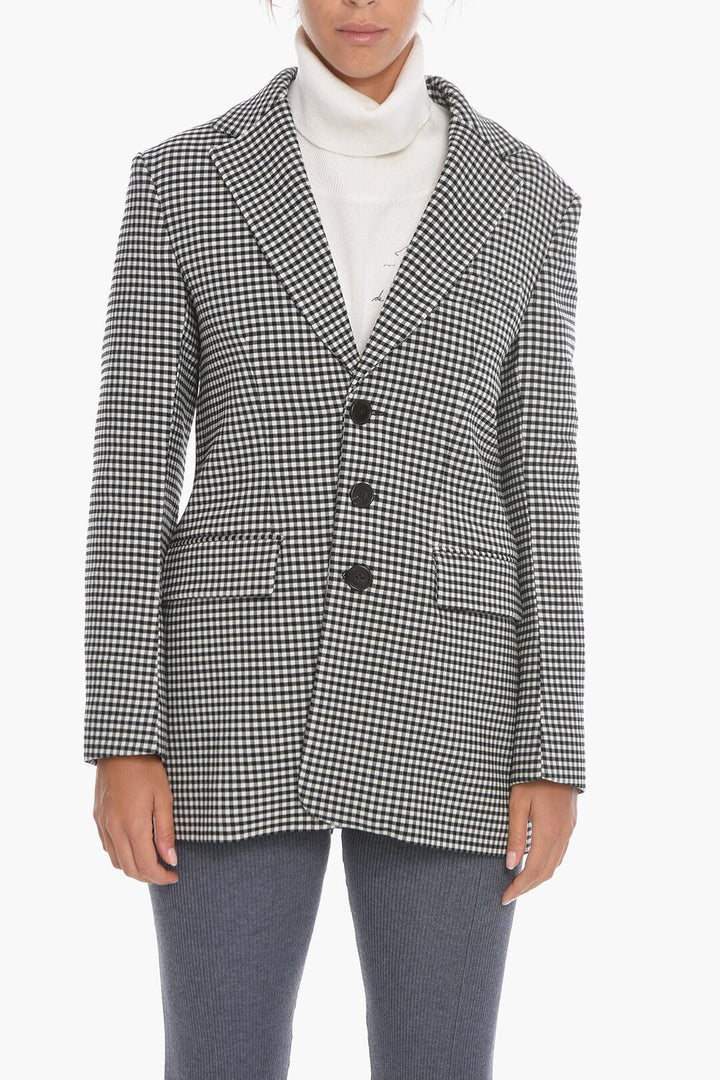 Clothing - Coats/Jackets - Marni Wool - houndstooth Reversible Blazer - 8051169869030 - Ask Me Wear