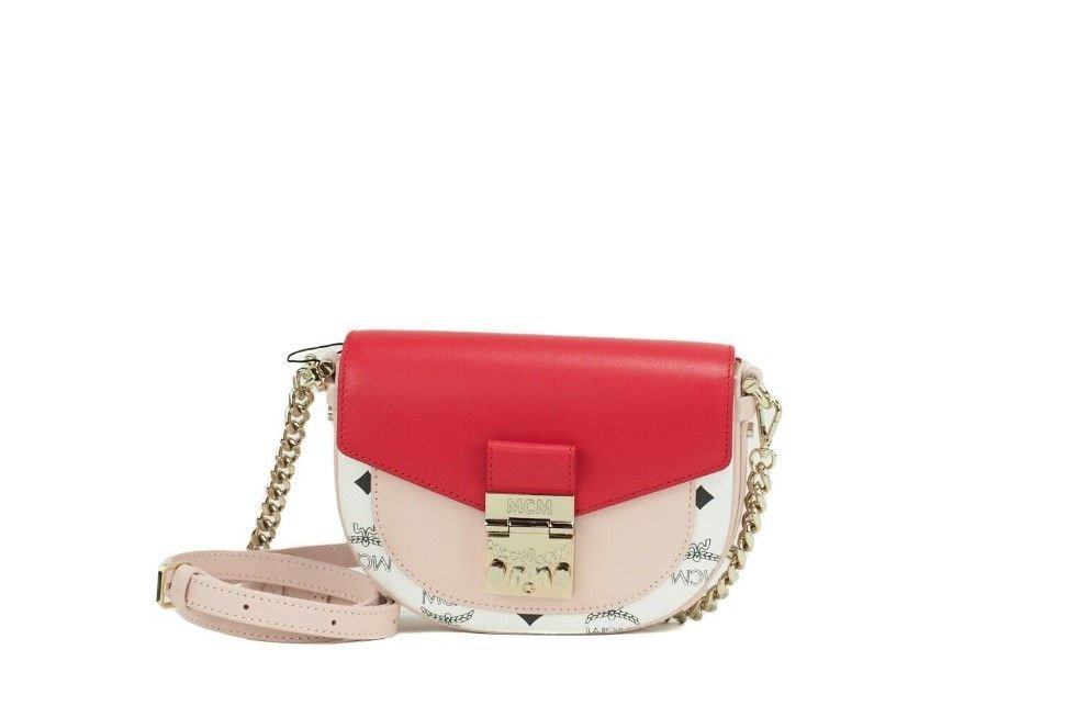  - MCM Patricia Mini Firefly Red Visetos Leather Crossbody Belt Handbag Bag Purse - 14627 - Ask Me Wear