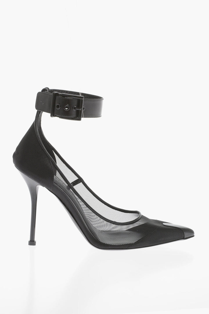 Alexander McQueen Mesh Pumps with Ankle Strap 10cm