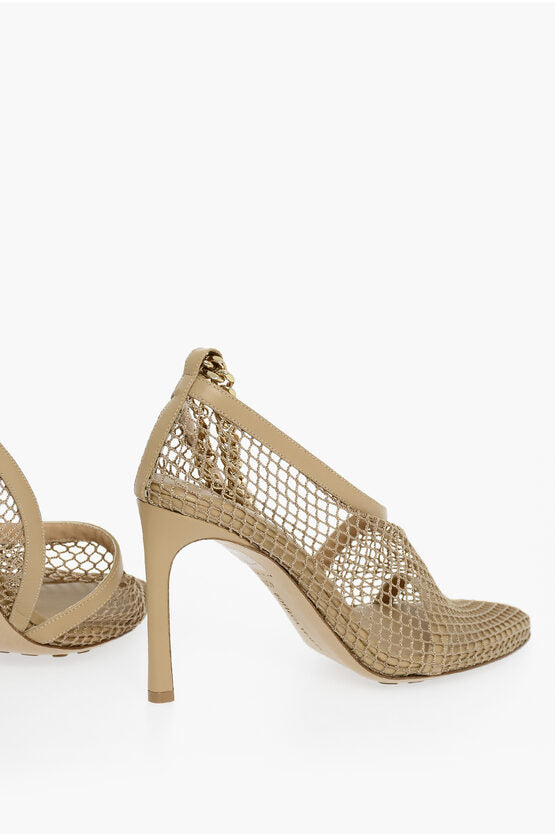 Bottega Veneta Meshed Sandals with Gold-toned Chain Fastening