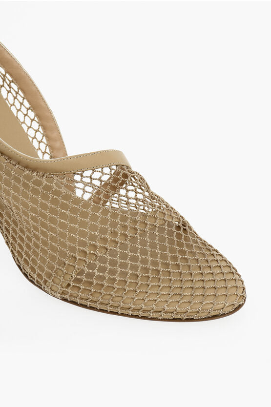 Bottega Veneta Meshed Sandals with Gold-toned Chain Fastening