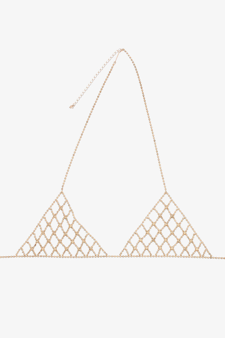 Dsquared2 Metal Bralette with Rhinestone Embellishment