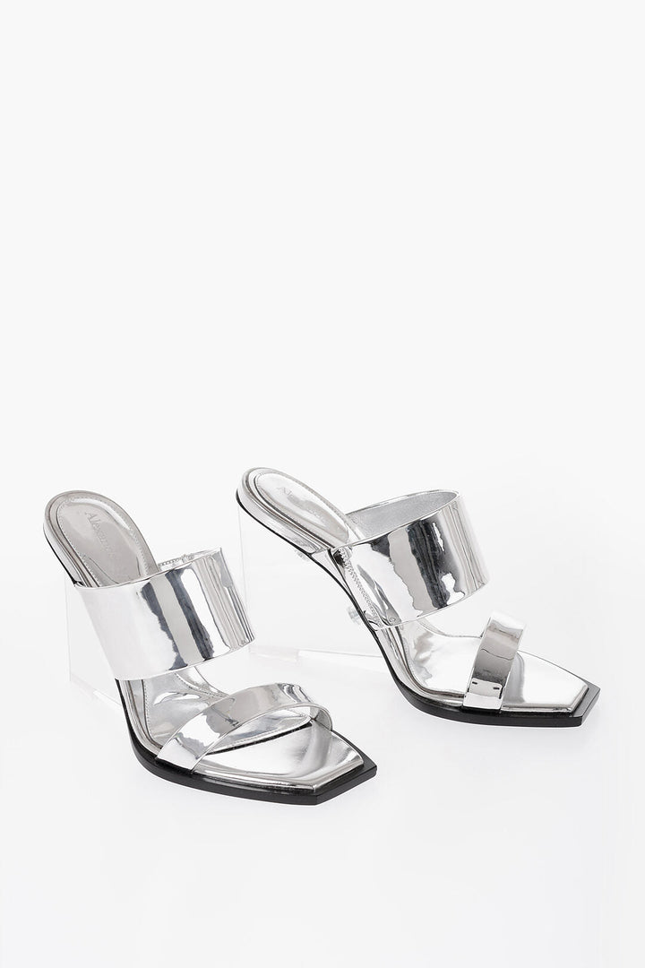 Alexander McQueen Metallic effect Sandals With Clear Wedge 10 cm