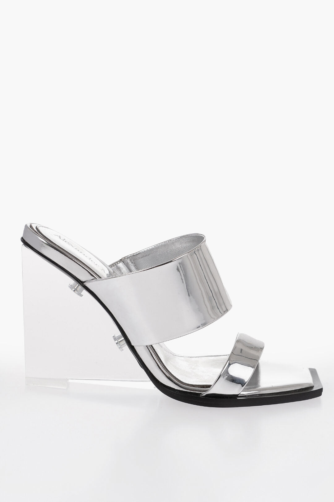 Alexander McQueen Metallic effect Sandals With Clear Wedge 10 cm