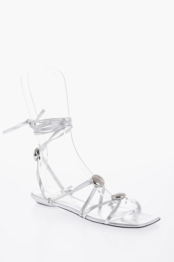 Bruno Frisoni Metallic Leather ATOM Lace-Up Sandals with Studs