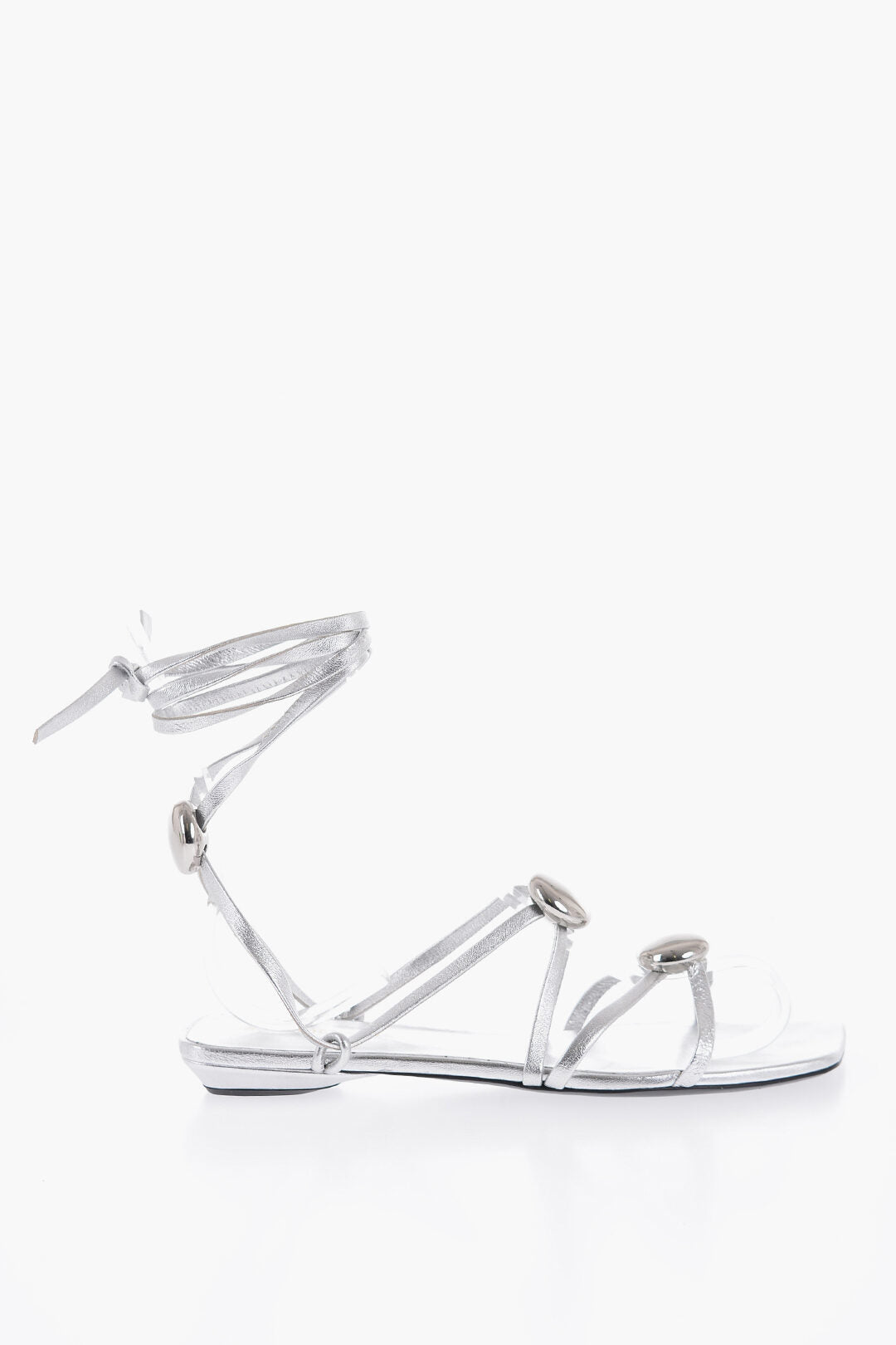 Bruno Frisoni Metallic Leather ATOM Lace-Up Sandals with Studs