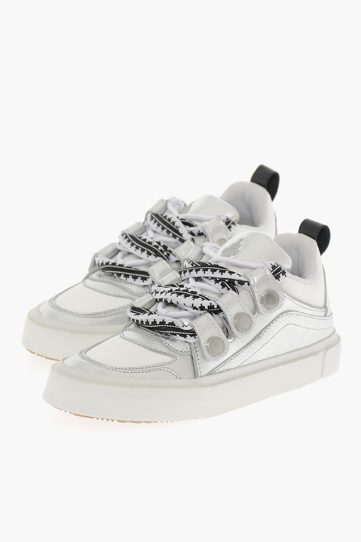 Marcelo Burlon Metallic Leather TICINELLA Low-Top Sneakers