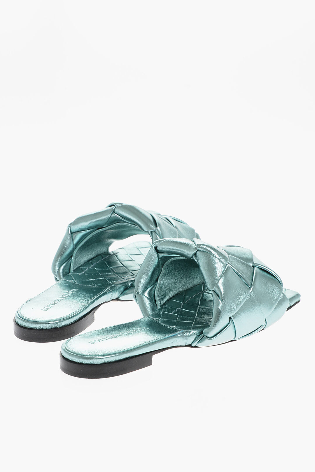 Bottega Veneta Metallized Leather LIDO Slides