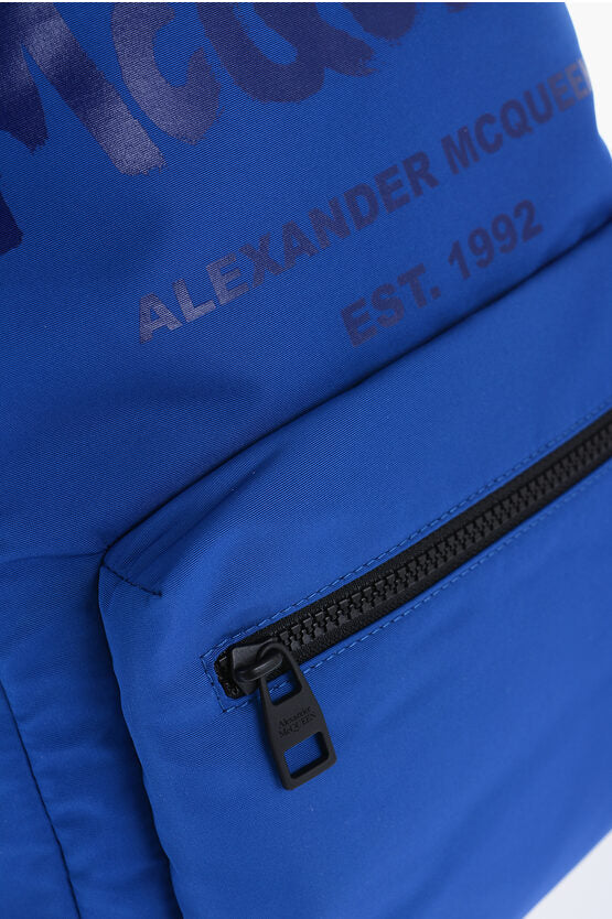 Alexander McQueen METROPOLITAN Backpack with Printed Ton-Sur-Ton Logo