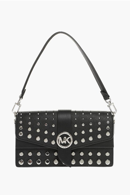 Bags - Michael Kors Leather Studded Crossbody Bag - 196163507729 - Ask Me Wear