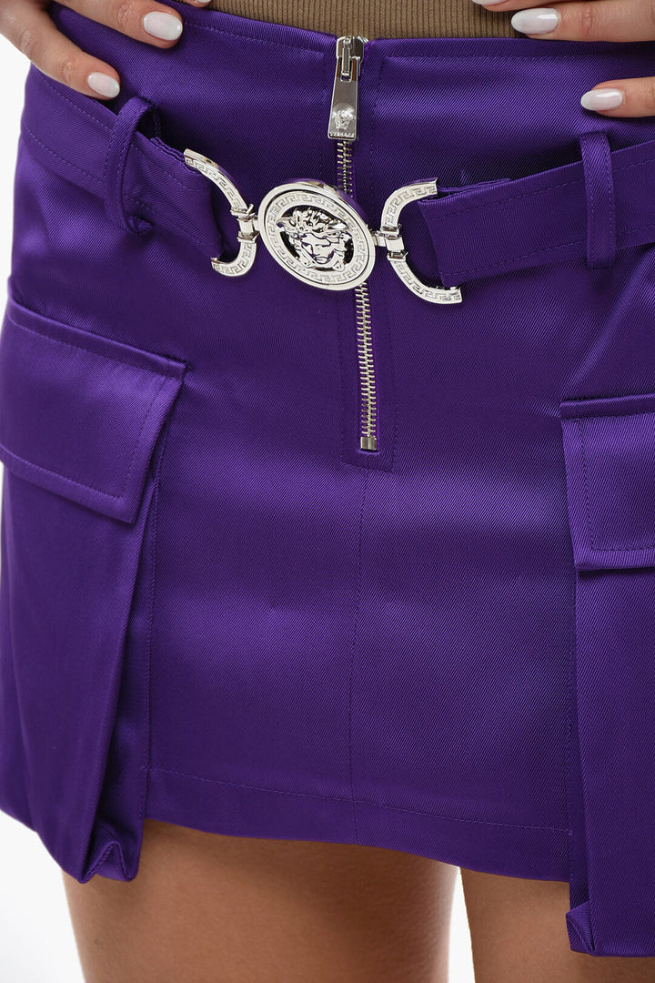 Versace Mini Cargo Skirt With Medusa Buckle