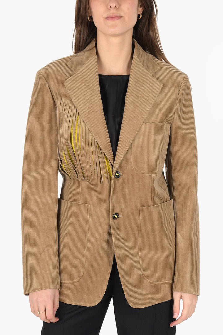 Maison Margiela MM0 corduroy notch lapel 2-button blazer