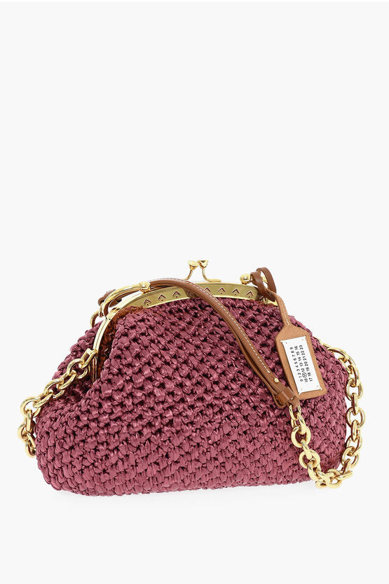 Bolso de mano SWALK con diseño trenzado MM11 de Maison Margiela y detalles de piel