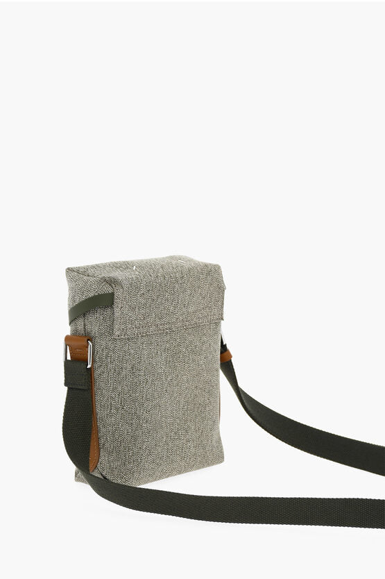 Maison Margiela MM11 Cotton Crossbody Bag with Leather Trims