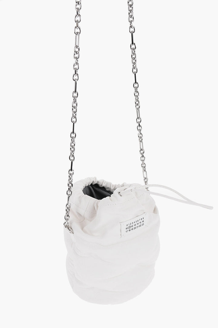 Maison Margiela MM11 Leather GLAM SLAM Bucket Bag with Silver-Tone Chain