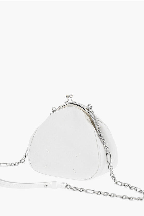 Maison Margiela MM11 Leather Mini Crossbody Bag with Silver Chain