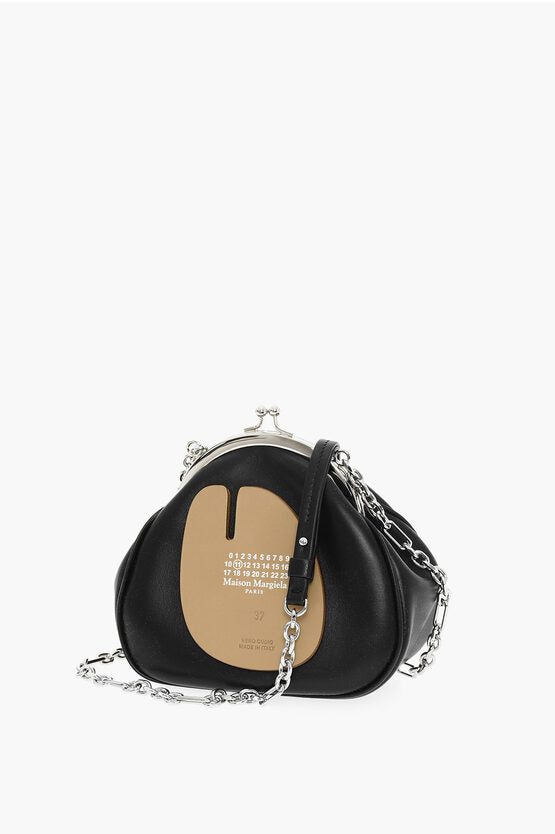 Maison Margiela MM11 Leather Mini Crossbody Bag with Silver Chain