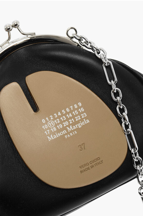 Maison Margiela MM11 Leather Mini Crossbody Bag with Silver Chain