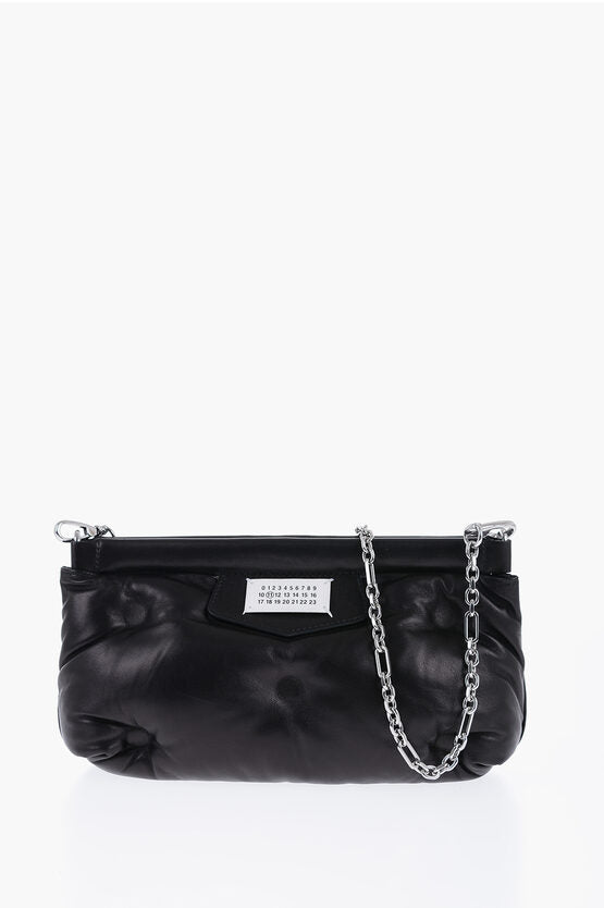 Maison Margiela MM11 Padded Leather GLAM SLAM Clutch with Chain Shoulder Str