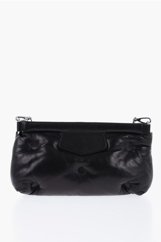 Maison Margiela MM11 Padded Leather GLAM SLAM Clutch with Chain Shoulder Str