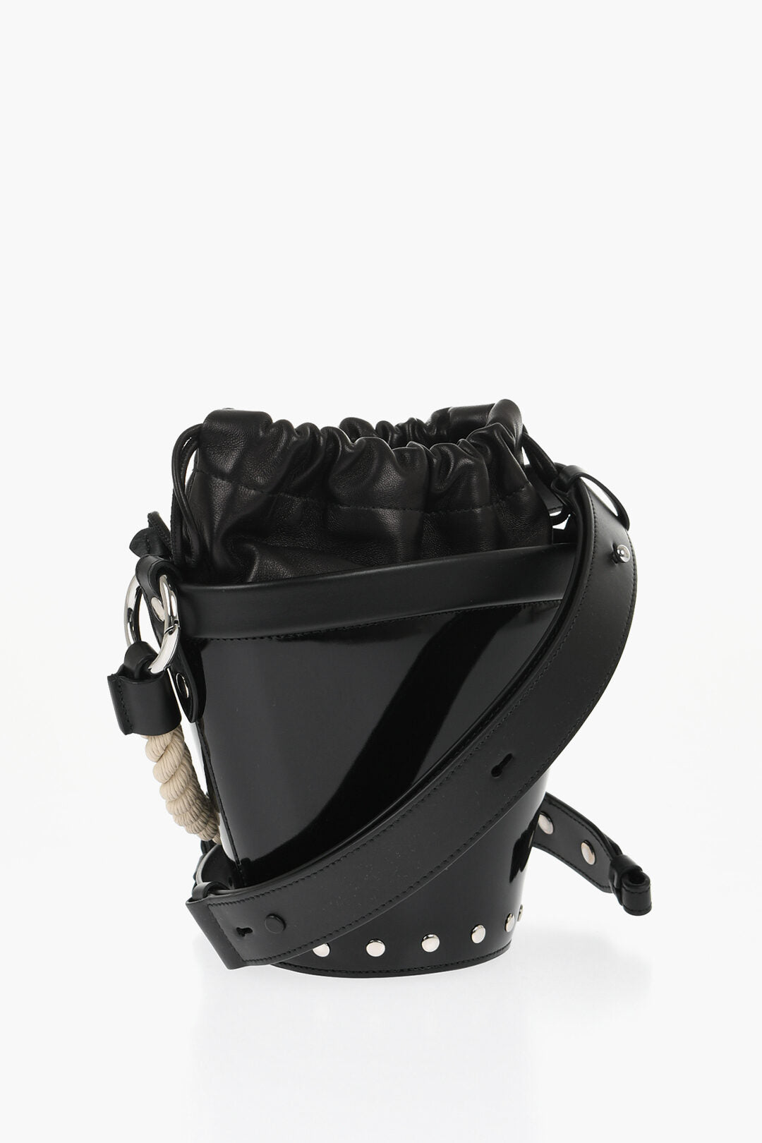 Maison Margiela MM11 Patent Letaher Bucket Bag with Removable Strap