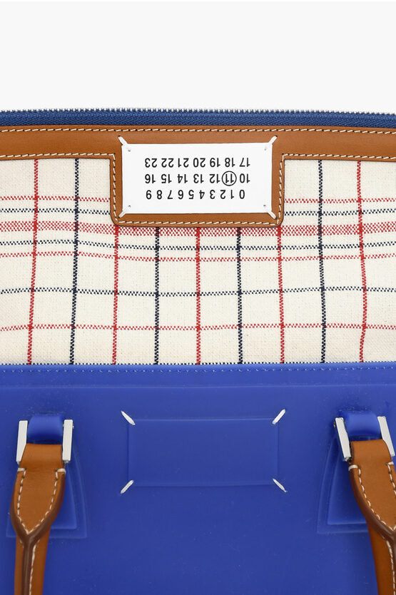 Maison Margiela MM11 Rubber 5AC Bag with Leather Trims and Checked Detail