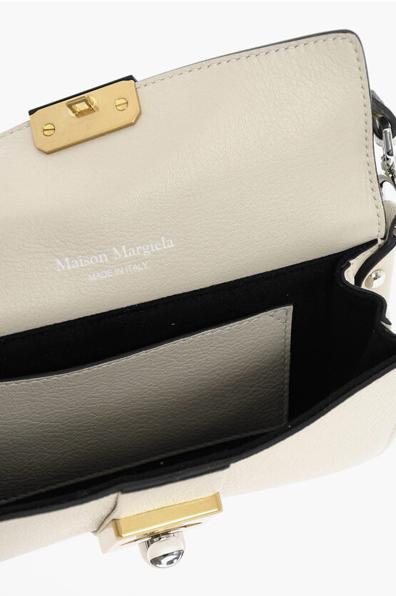 Bolso de hombro de algodón y piel texturizada MM11 de Maison Margiela