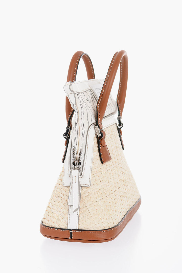 Maison Margiela MM11 Woven Rafia Bag with Contrasting Detail