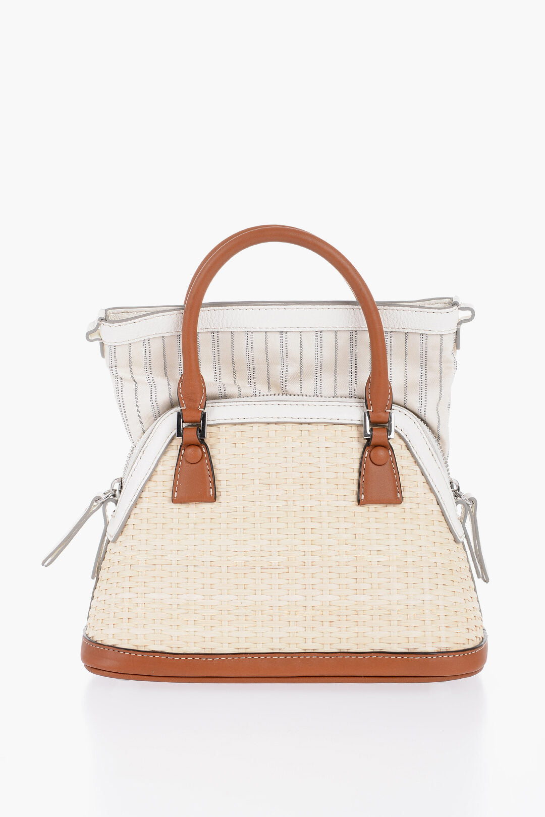 Maison Margiela MM11 Woven Rafia Bag with Contrasting Detail