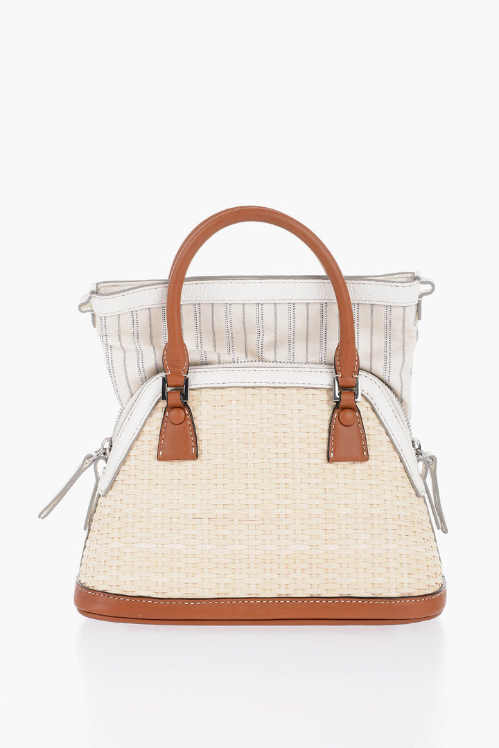 Maison Margiela MM11 Woven Rafia Bag with Contrasting Detail